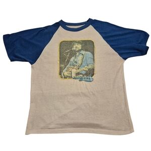 Vintage 70s Waylon Jennings Raglan T-Shirt Size Small 1979 Official Band Tee